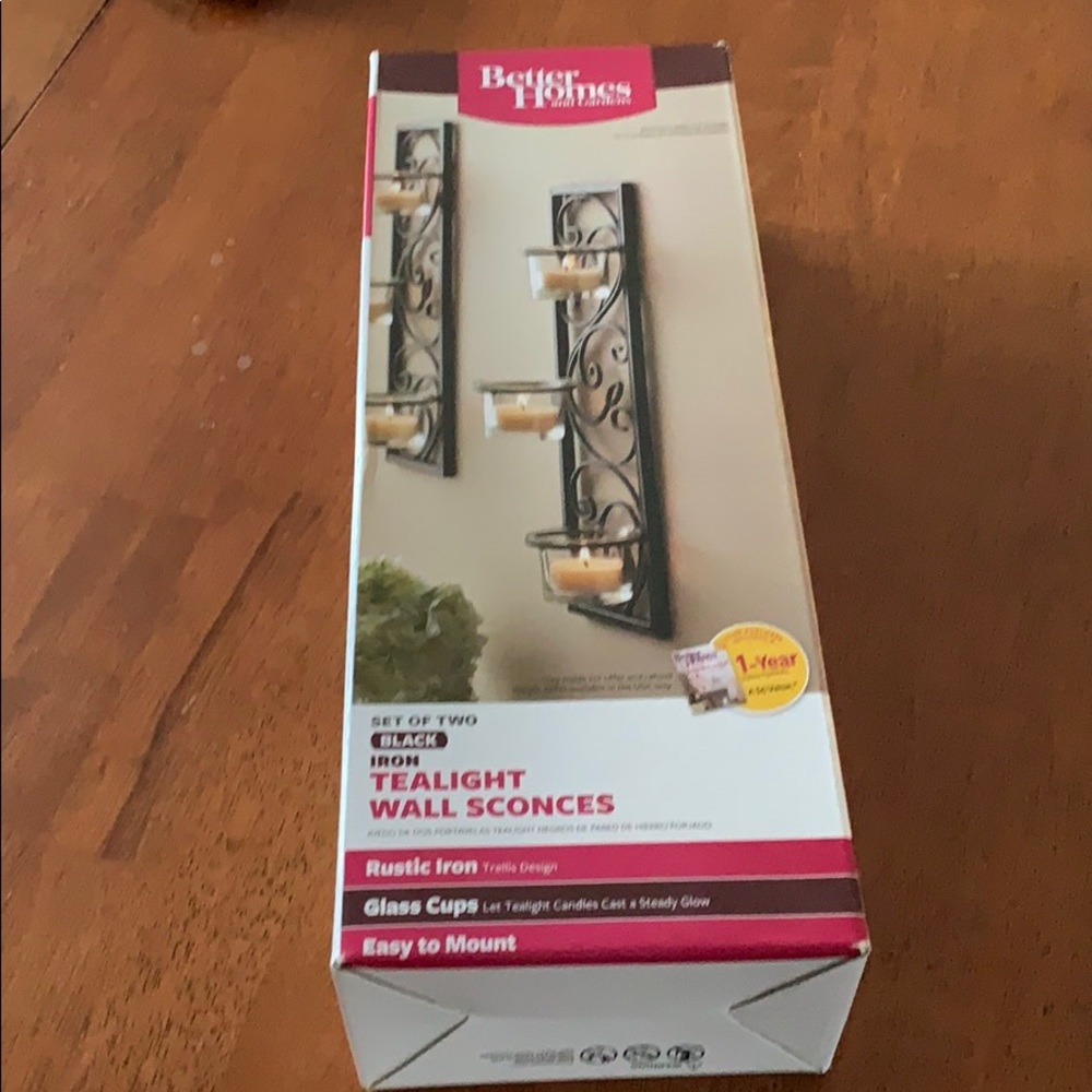 Set of 2 tea light wall sconces NEVER OPENED